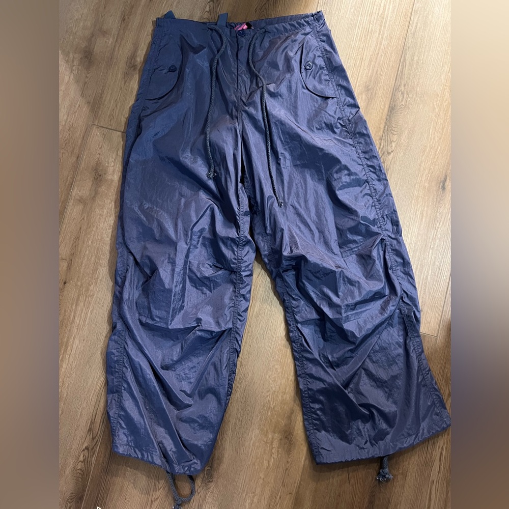 Edikted Blue Parachute Pants